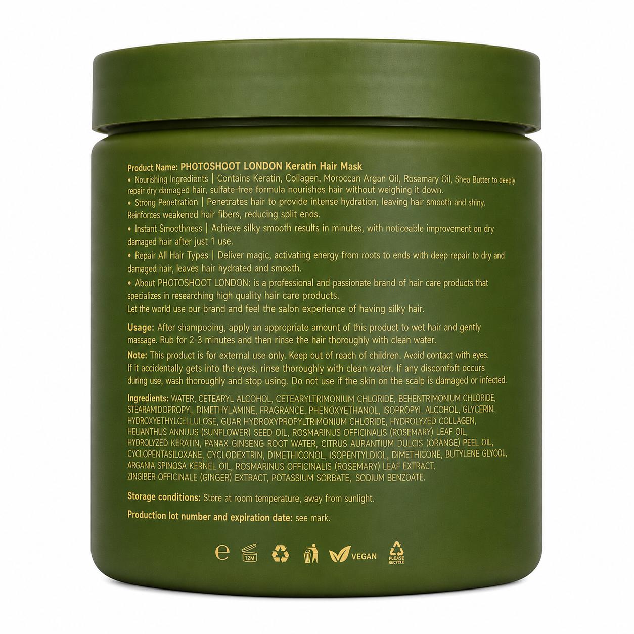 Photoshoot London Keratin + Collagen Hair Mask