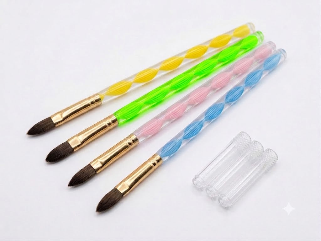 Acrylic Spiral Twist Handle Nail Brush